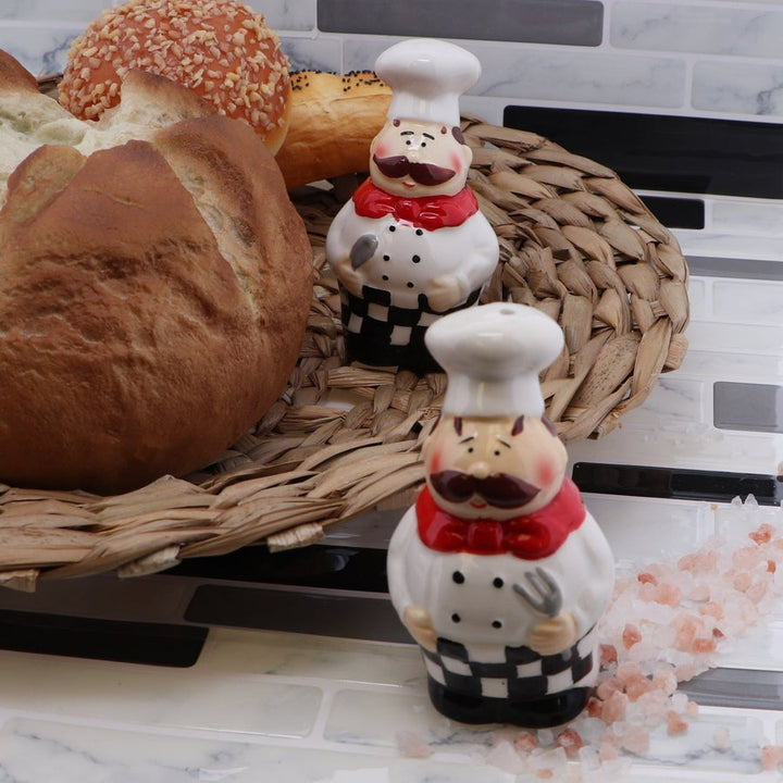 Peper Fles Houder - Leuke Chef Standbeeld Zout & Peper Fles Houder Ornamenten Home Decor Keukenhars Ambachten (E14-15018-A