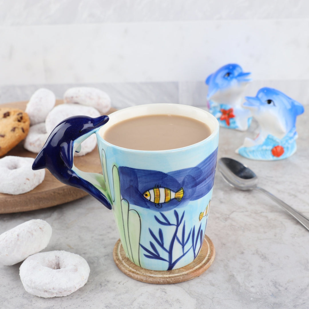 3D Dolphin Ceramic Coffee Mug
