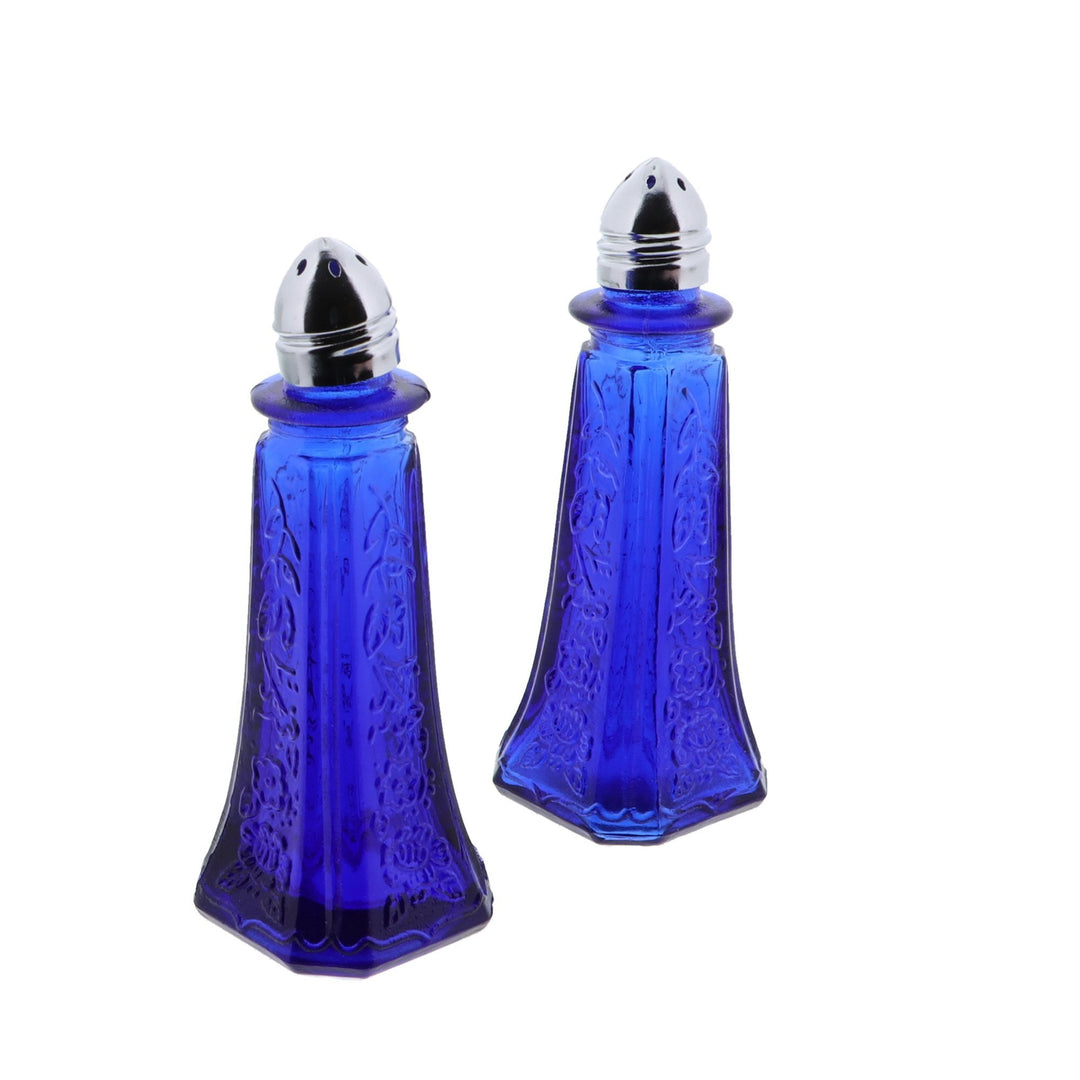 Vintage Blue Depression Salt & Pepper Shaker Set