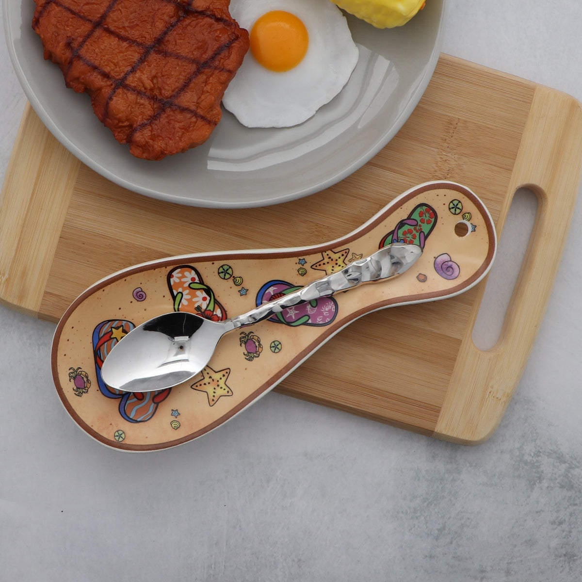 Ceramic Beach Themed Flip Flop Spoon Rest