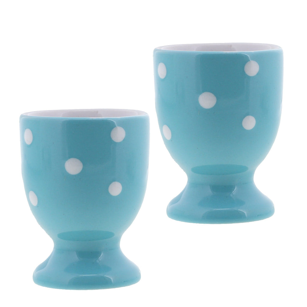 Egg Cup Polka Dot Soft Boiled Egg Holder - Set of 2 (Blue)