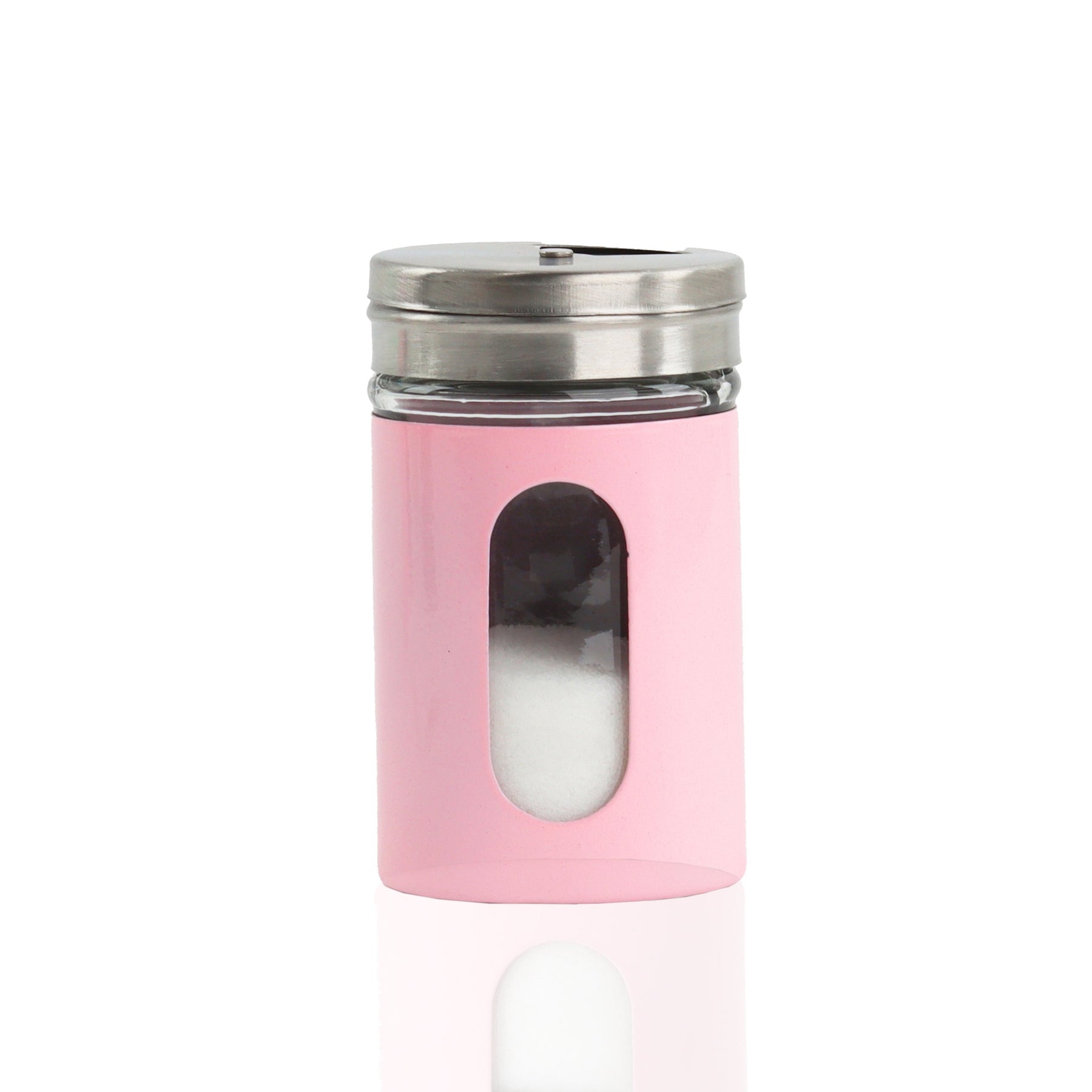 Salt Pepper Shaker Retro Single Spice Jar Glass - Light Pink