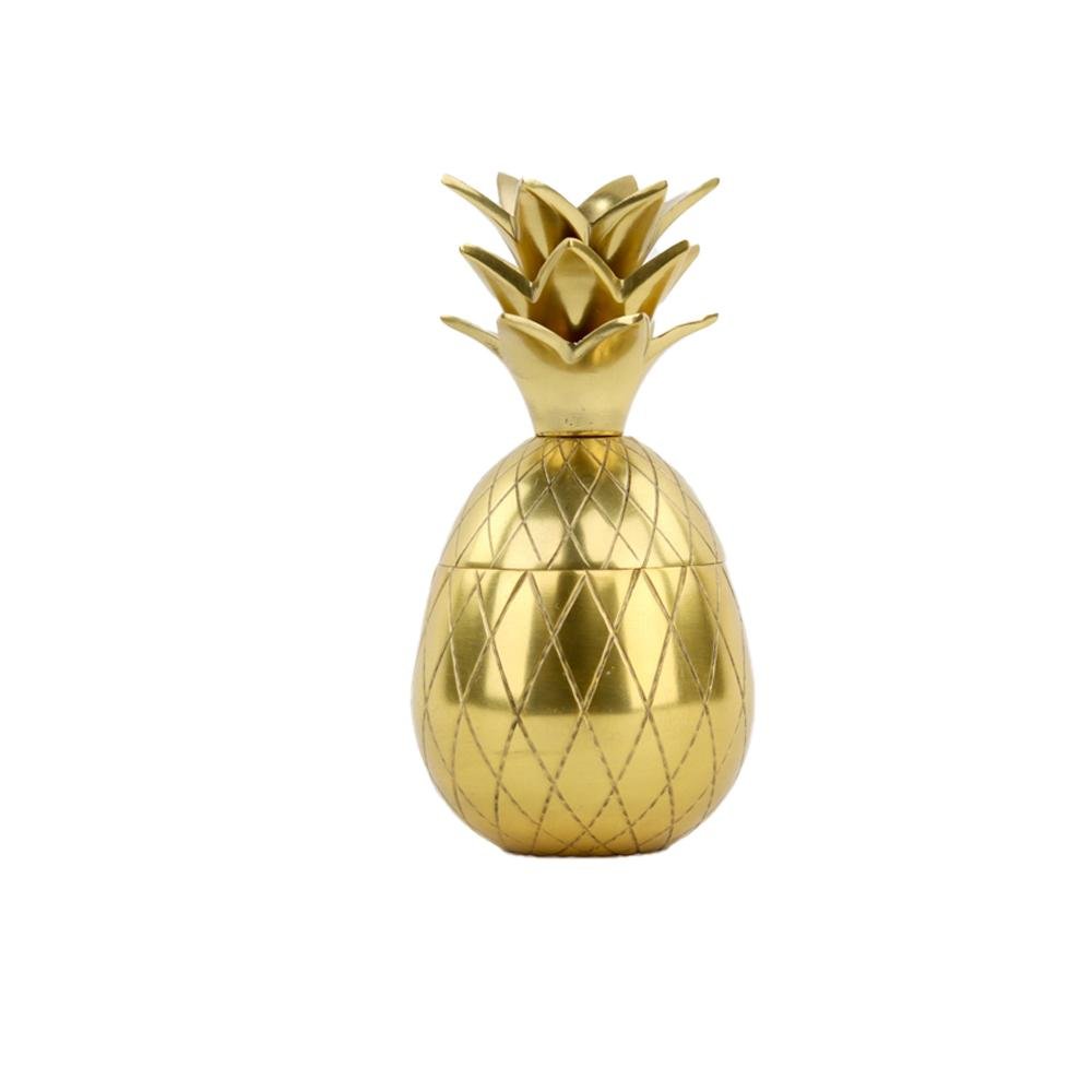 Gold Metal Pineapple Jar - Pineapple Home Decor